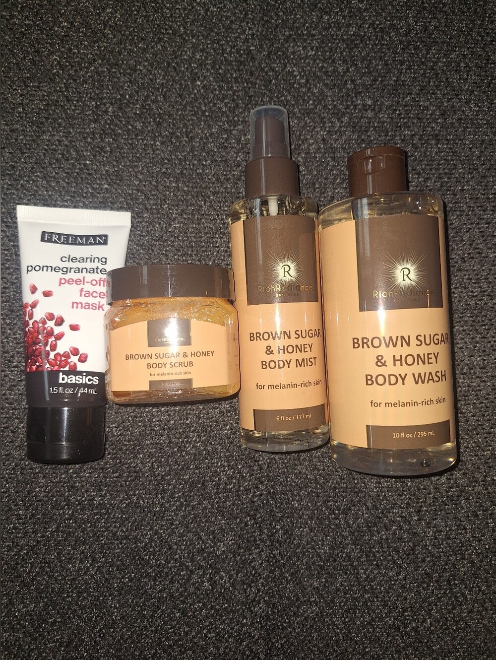 Brown Sugar & Honey Body Wash Body Scrub And Mist With Face Peel